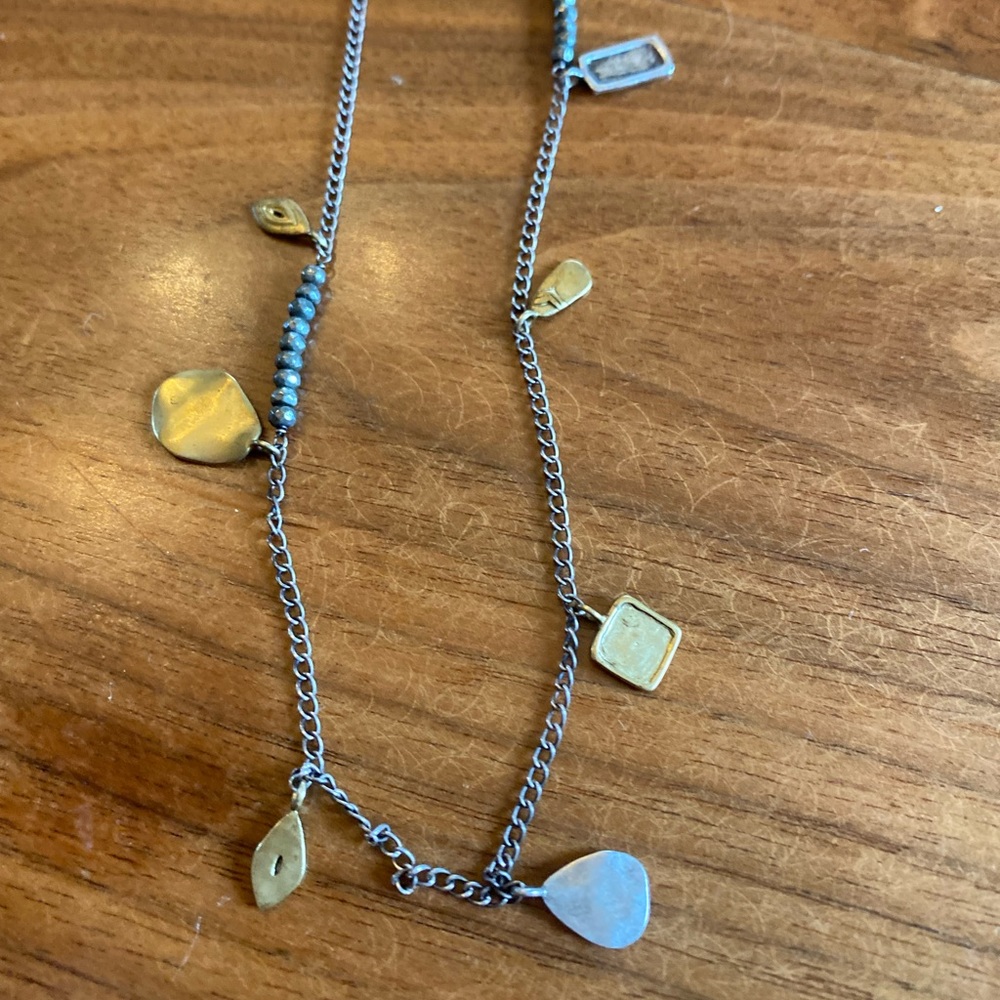 Silpada long necklace. Silver, brass.